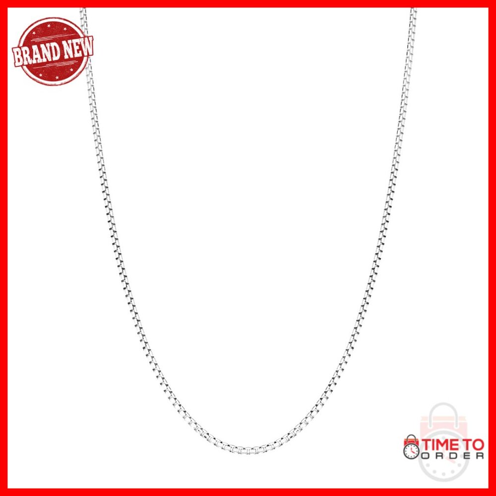 925 Sterling Silver 2mm Box Chain Necklace with Lobster Clasp
